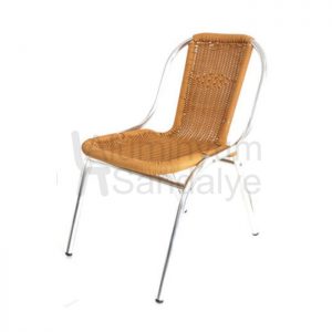 Hasir Ormeli Kolsuz Cafe Aluminyum Sandalye Alk14
